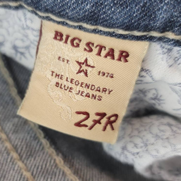 Big Star Maddie Mid Rise Fit Distressed Whiskering Bootcut Jeans 27R - Picture 7 of 7